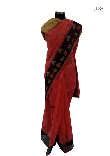 Orange Chanderi Saree JL83