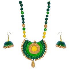 Green and Golden Necklace Set