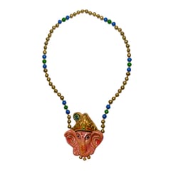 GANESHA ENGRAVED DESIGN TERRACOTTA NECKLACE SET