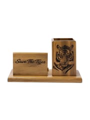 Tisser Artisans Bamboo crafted pen stand for desk d�cor