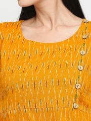 Tisser Embroidery  Ikat A-Line Midi Yellow