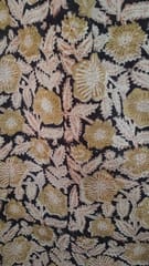 Black Kalamkari Vegetable Dry Hand Block Printing Cotton Dupatta - 004