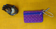 Violet and Blue Velvet Cloth Mobile Pouches Combo 7