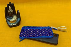 Marron and Blue Velvet Cloth Mobile Pouches Combo 10