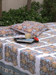 Timeless Brown Floral Organic Cotton Bedsheet Set