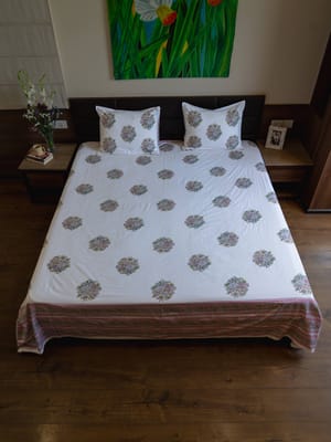 Ethnic Sanganeri Print Organic Cotton Bedsheet Set