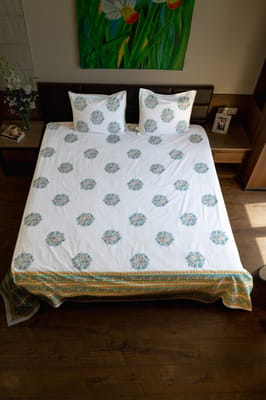 Ethnic Floral Organic Cotton Bedsheet Set
