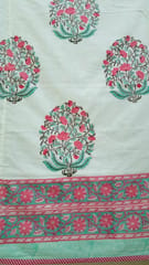 Pink and White Reversible Cotton Dohar