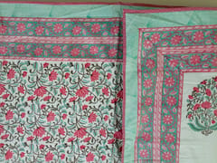 Pink and White Reversible Cotton Dohar