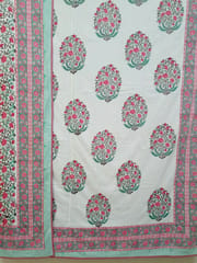 Pink and White Reversible Cotton Dohar