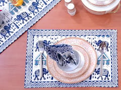 Indigo Elephant Design Pure Cotton Table Linen Set