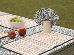 Reversible Organic Cotton Placemats, set of 4, Abstract Leaf Design