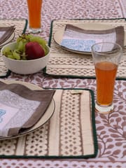 Reversible Organic Cotton Placemats, set of 4, Abstract Leaf Design