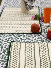 Reversible Organic Cotton Placemats, set of 4, Abstract Leaf Design