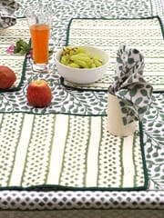 Reversible Organic Cotton Placemats, set of 4, Abstract Leaf Design