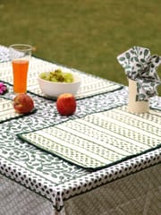 Reversible Organic Cotton Placemats, set of 4, Abstract Leaf Design