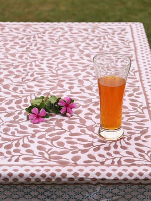 Contemporary Brown and White Table-Cover