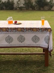 Brown Floral Orgaic Cotton Table Cover