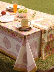 Ethnic Ochre 6-seater Dining Table Cover