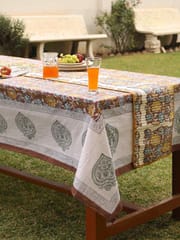 Ethnic Ochre 6-seater Dining Table Cover