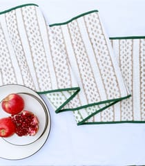 Artisanal  Table Runner - Green & Brown