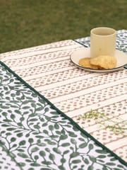 Artisanal  Table Runner - Green & Brown