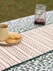 Artisanal  Table Runner - Green & Brown