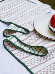 Artisanal  Table Runner - Green & Brown