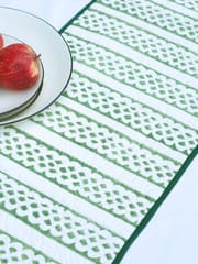 Artisanal  Table Runner - Green & Brown