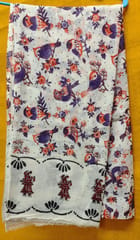 Kalamkari White Cotton Dupatta 001