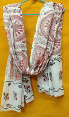 Kalamkari White Cotton Dupatta 002