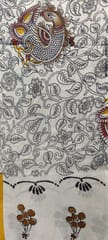 Kalamkari White and Black Cotton Dupatta 004