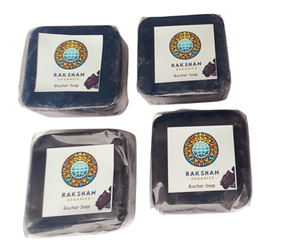 Rakshan Organics Ultra Clear Biochar Soap, 50gram each (Pack of 4)