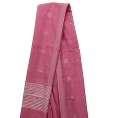 Tisser Jhilmil Khadi Saree with Attached Blouse Piece (Pink)