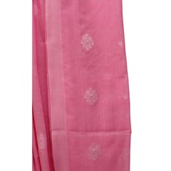 Tisser Jhilmil Khadi Saree with Attached Blouse Piece (Pink)