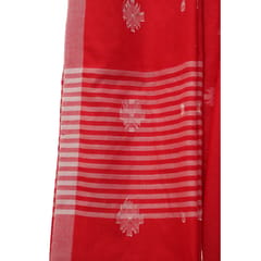 Tisser Jhilmil Khadi Saree with Attached Blouse Piece (Red)