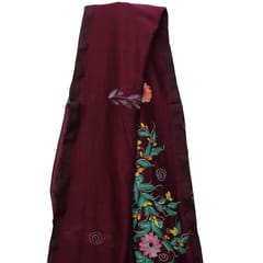 Tisser Khadi Hand-painted Saree with Attached Blouse Piece (Purple)