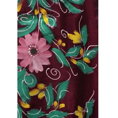 Tisser Khadi Hand-painted Saree with Attached Blouse Piece (Purple)