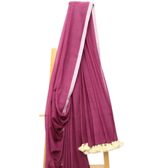 Tisser Handloom Mulmul Saree with Attached Blouse Piece (Purple/white)