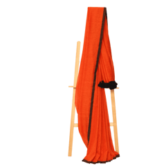 Tisser Handloom Mulmul Saree with Attached Blouse Piece (Orange/Black)