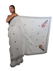 Tisser Tant Jamdani Handwooven Saree with Attached Blouse Piece