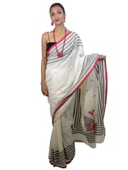 Tisser Tant Jamdani Handwooven Saree with Attached Blouse Piece