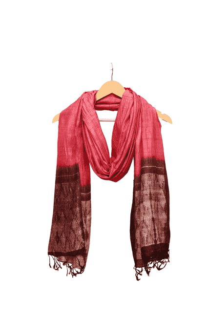 Shibori Tie & Dye Handwoven Tussar Silk Dupatta