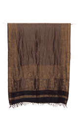 Tussar Silk Handwoven Block Print Dupatta (Zari Lining)