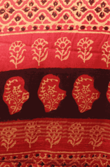 Tussar Ghicha Border Silk Handwoven Block Print Dupatta (Maroon)