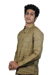 Tisser Hand-Block Print Gidcha Silk Men's Shirt