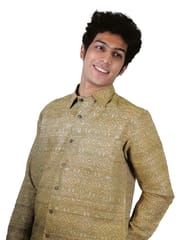 Tisser Hand-Block Print Gidcha Silk Men's Shirt